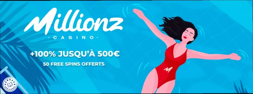 Million Casino bonus de bienvenue 100% jusqu'à 500 € + 50 Tours Gratuits