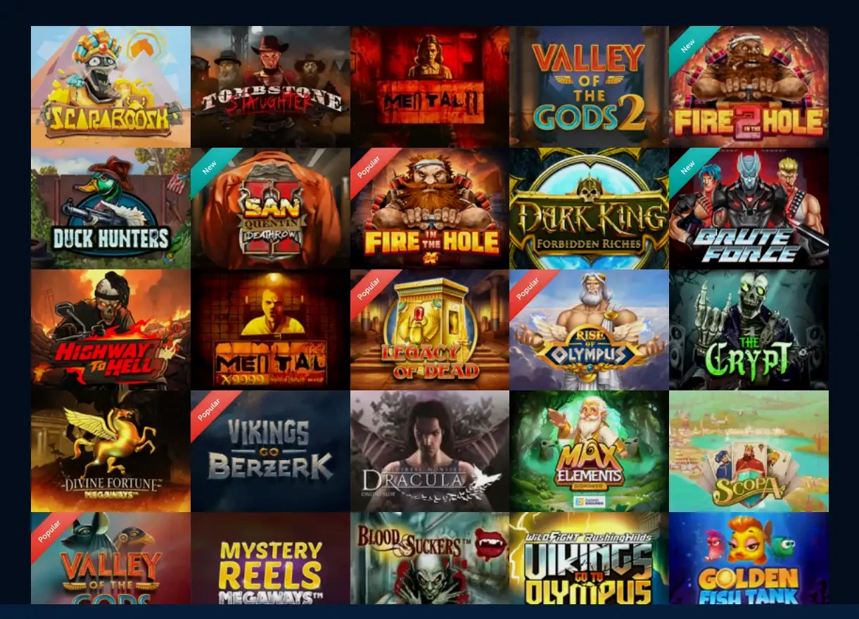 Million Casino interface de jeu